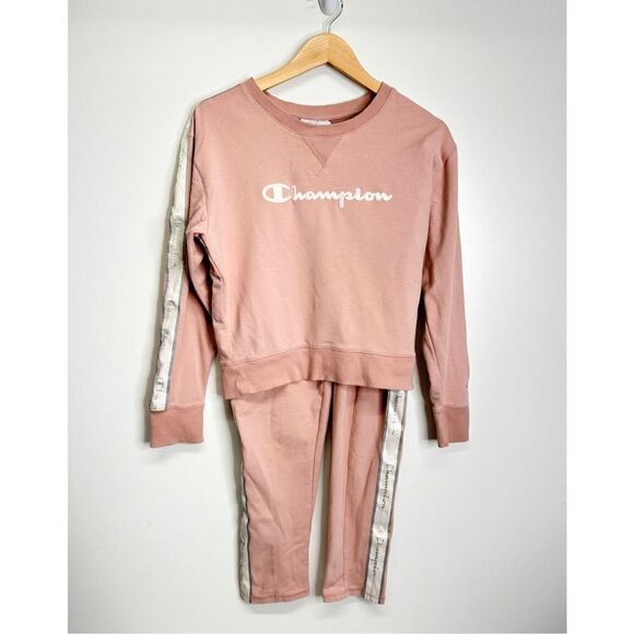 Champion Sweater‎ Womens Small Sweatshirt & Pants Pink/White - Picture 1 of 6